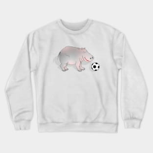 Hippo playing Football Crewneck Sweatshirt